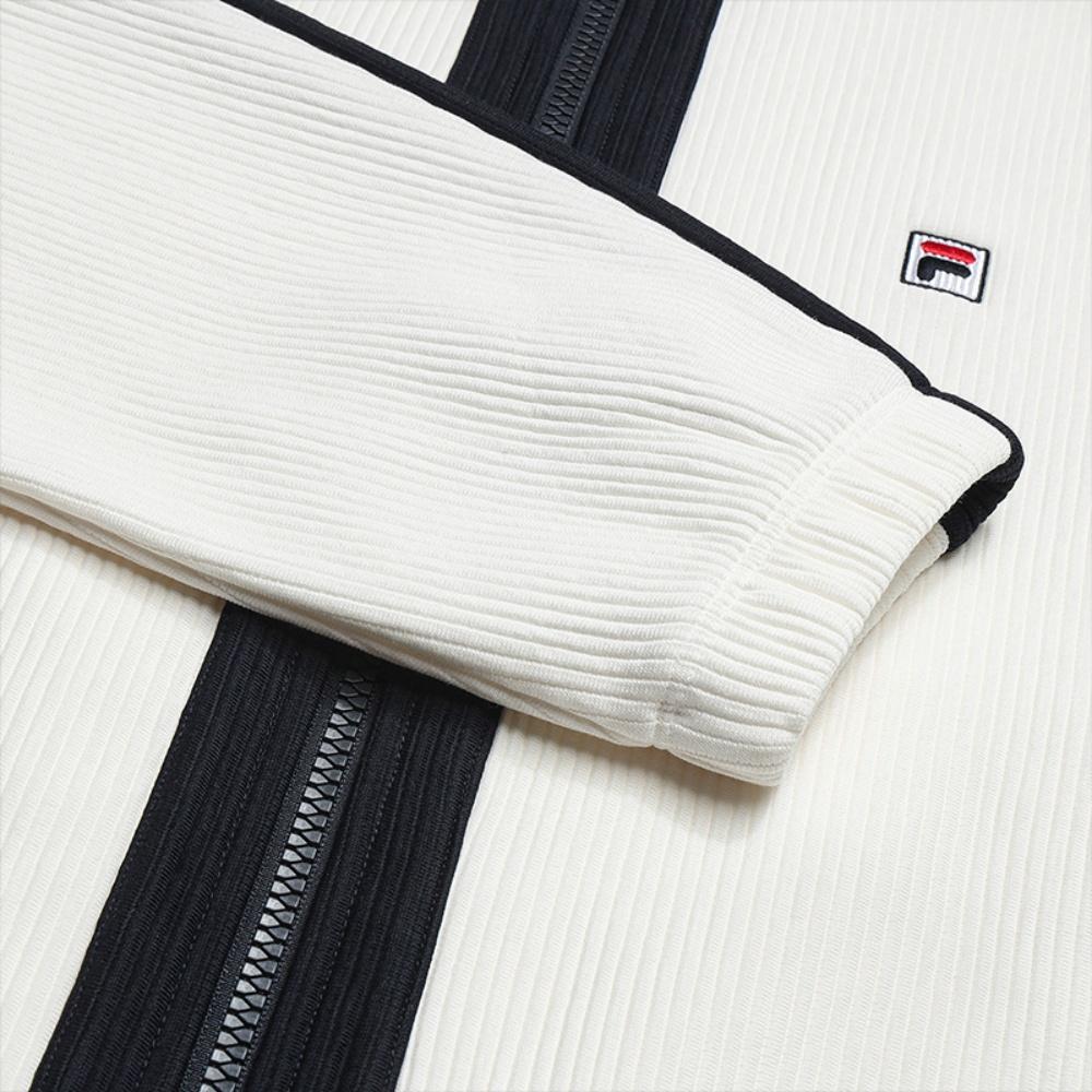 FILA Heritage Muse Set Fashion Simple Classic Retro Sports Leisure Relaxed Versatile Comfortable Stand Collar Knitted Jacket F11W618501FWT