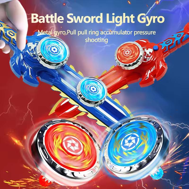New Kid Spinning Sword Launcher Gyro Toy Multiplayer Interactive Game Color Luminous Spinning Toys For Children's Birthday Gifts