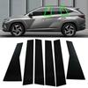 6 Pcs/set Car Window Pillar Posts Door Trims Cover Glossy Piano Black For Hyundai Tucson NX4 2022 2023 Exterior Styling Accessories