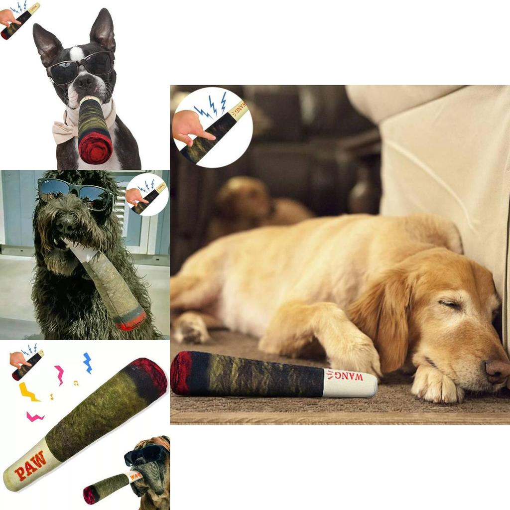 Giocattolo per cani a forma di sigaro verde realistico Realizzato in peluche di alta qualità per animali domestici felici