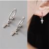 925 Sterling Silver Cross Piercing Stud Earrings For Women Girls Party Punk Jewelry Pendientes Cute Earring Eh1454