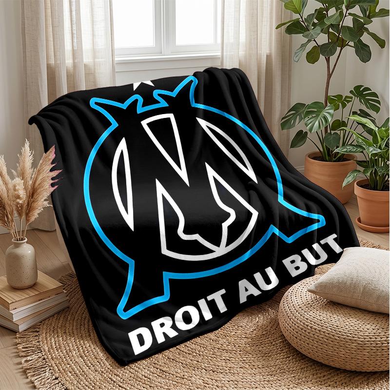 Olympique Marseille Theme Blanket Soft Flannel Fleece Blanket Warm Lightweight Throw Blanket for Home Sofa Bed