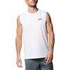 Under Armour Solid Logo Crew Neck Quick-Dry Sleeveless T-Shirt Men Tops White 1367452-100