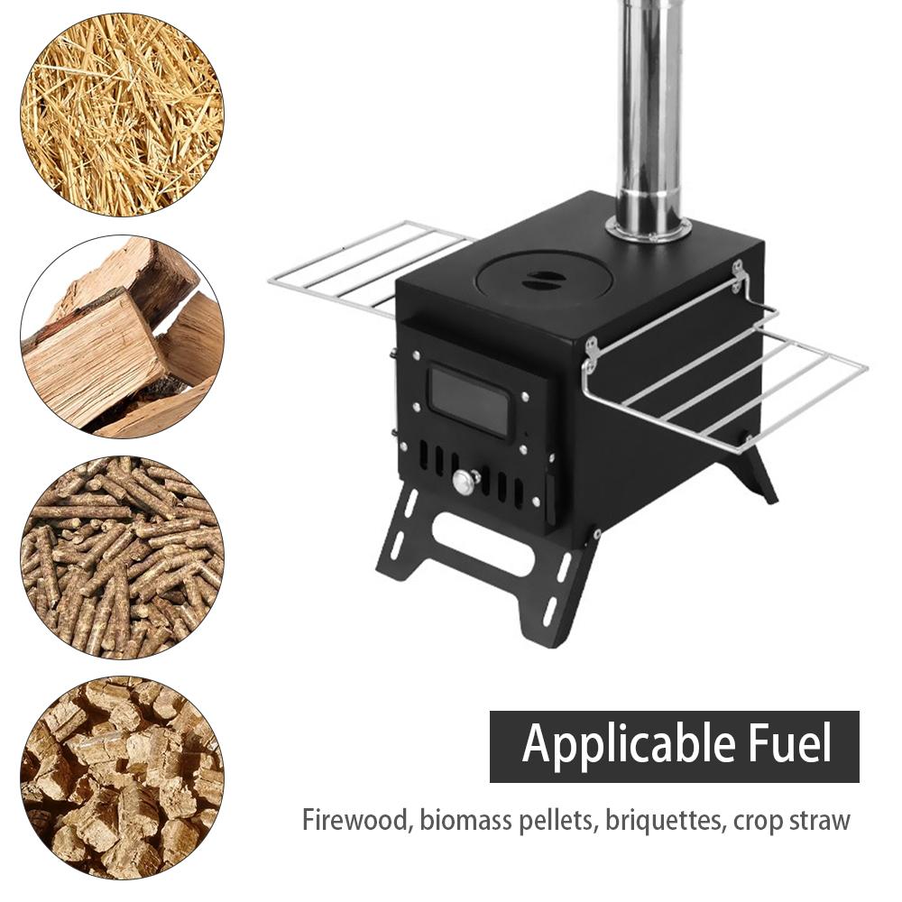 Outdoor Camping Wood-burning Stove Firewood Burner  Stainless Steel Foldable Heater with Tent Fire
