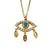 European-American Zirconia Evil Eye Necklace - Colorful Copper Clavicle Chain Jewelry