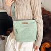 2025 New Trendy Women's Solid Color Corduroy Shoulder/Crossbody Bag - Small Square Design