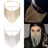 Mască cu ciucuri lungi din strasuri Mască sexy handmade cu lanț de cristal Accesoriu la modă pentru Cosplay și Petreceri Tematice