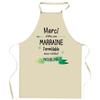 Tablier de cuisine - Marraine Merci Inoubliable Femme - Impression Bretonne - Coton robuste - Made in France