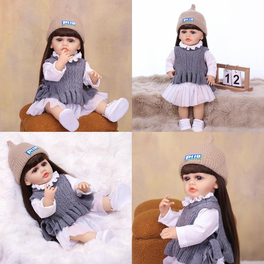 KEIUMI Full Silicone Vinyl Reborn Baby Doll 55 Cm Realistic Newborn Girl Toys Children Gift