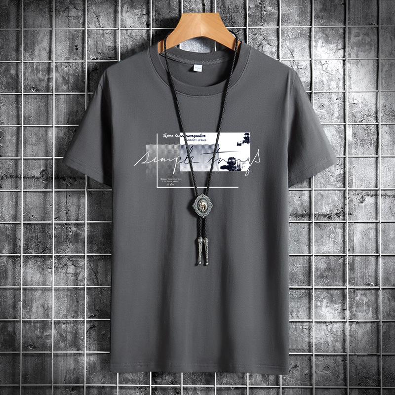 Sommer Herren Rundhals Baumwolle Kurzarm Mode Bedrucktes Casual Herren Lose Sport T-Shirt