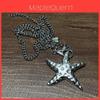 Geometric Star Pendant Necklace Alloy Dark Fashion Jewelry For Women And Men