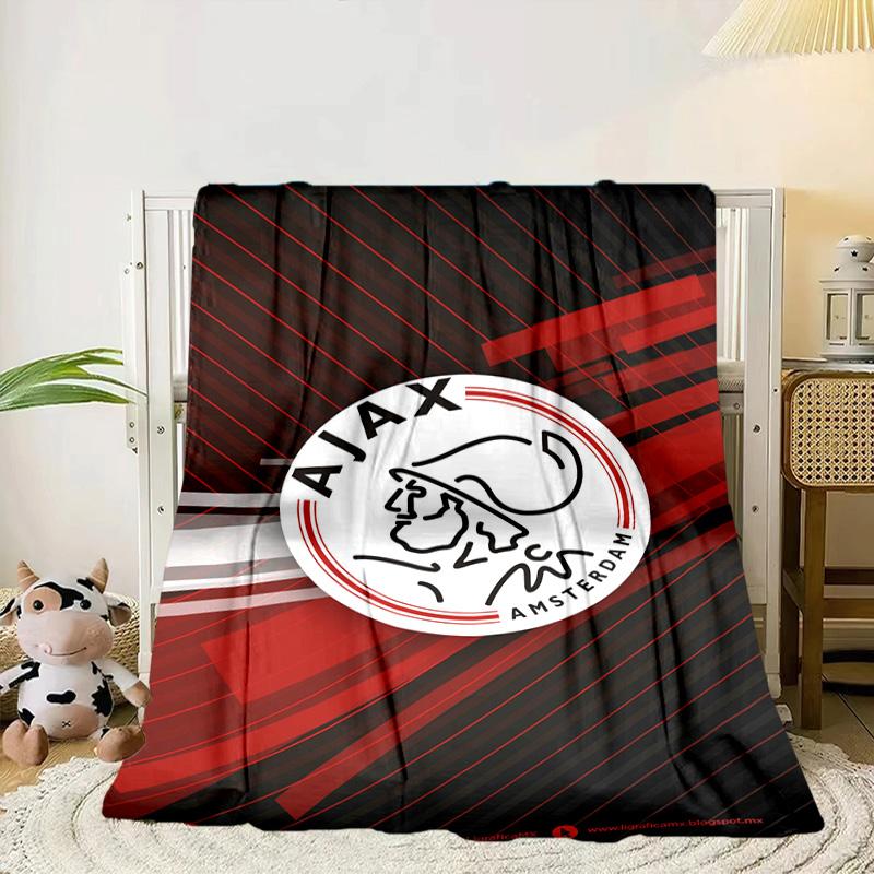 AFC Ajax Logotyp Design Bärbar Filt/Mjuk Filt Sängkläder Filt Lämplig för Resor Camping Vardagsrum Kontor Soffor Fläktpresenter