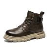 Fashion Men's Casual Leather Boots Winter Men Work Boot Mens Shoes Non-slip Designer High Top Ankle Boots Black Motorcycle Shoes