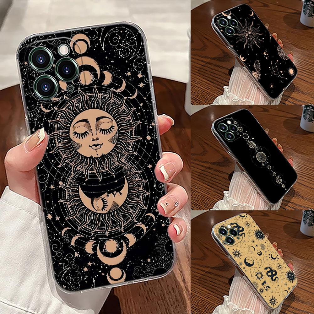 Sun Moon Tarot Card Astrology Magic Case For Apple iPhone 18 17 16 15 14 13 12 11 Pro Max 16 Plus 16E 17Air 17Pro Phone Cover Funda
