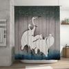 Deluxe White Egret Shower Curtain Unique Bath Decor for Home Decoration Soft Fabric Waterproof Printing Bathroom Rug Cover Set