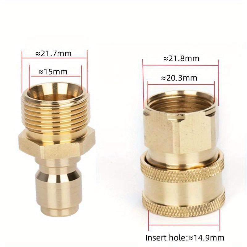 M22x15 Copper Adapter Quick Connect Kits for High Pressure Wash Machine Water Outlet Set for M22 Car Washer Gun Pipe Accessories