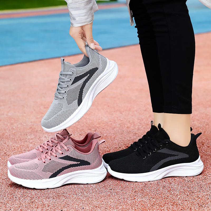 Women Casual Sport Shoes Breathable Lightweight Sneakers Outdoor Mesh Black Running Shoes Athletic Jogging Tenis Walking Shoes