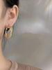 Gorgeous Intertwined Gold Color Hoop Earrings With Intricate Mesh Stylish Style Earrings For Women Party Gift Zircon