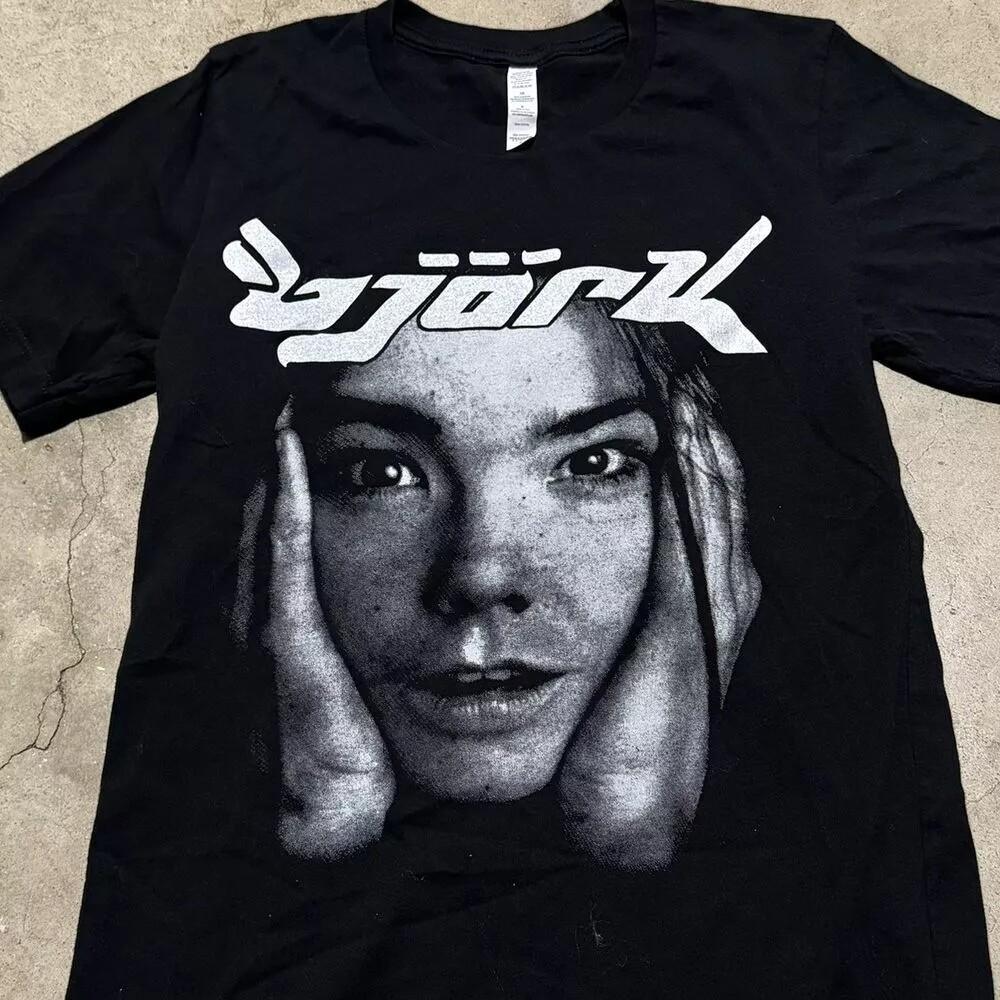 Bjork 90s Basic Black Graphic Classic Style Black Unisex Tshirt Reprint S-5XL