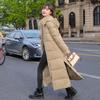Over The Knee Long Padded Jacket Women's Fashion Slim Down Cotton Hooded Thickened Padded Coat