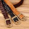 Pure Handmade Cowhide Woven Belt Leather Belt Simple Retro Belt Women