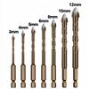 Jeu de forets hélicoïdaux pour verre, carrelage, céramique, 7 pcs., 3-12 mm
