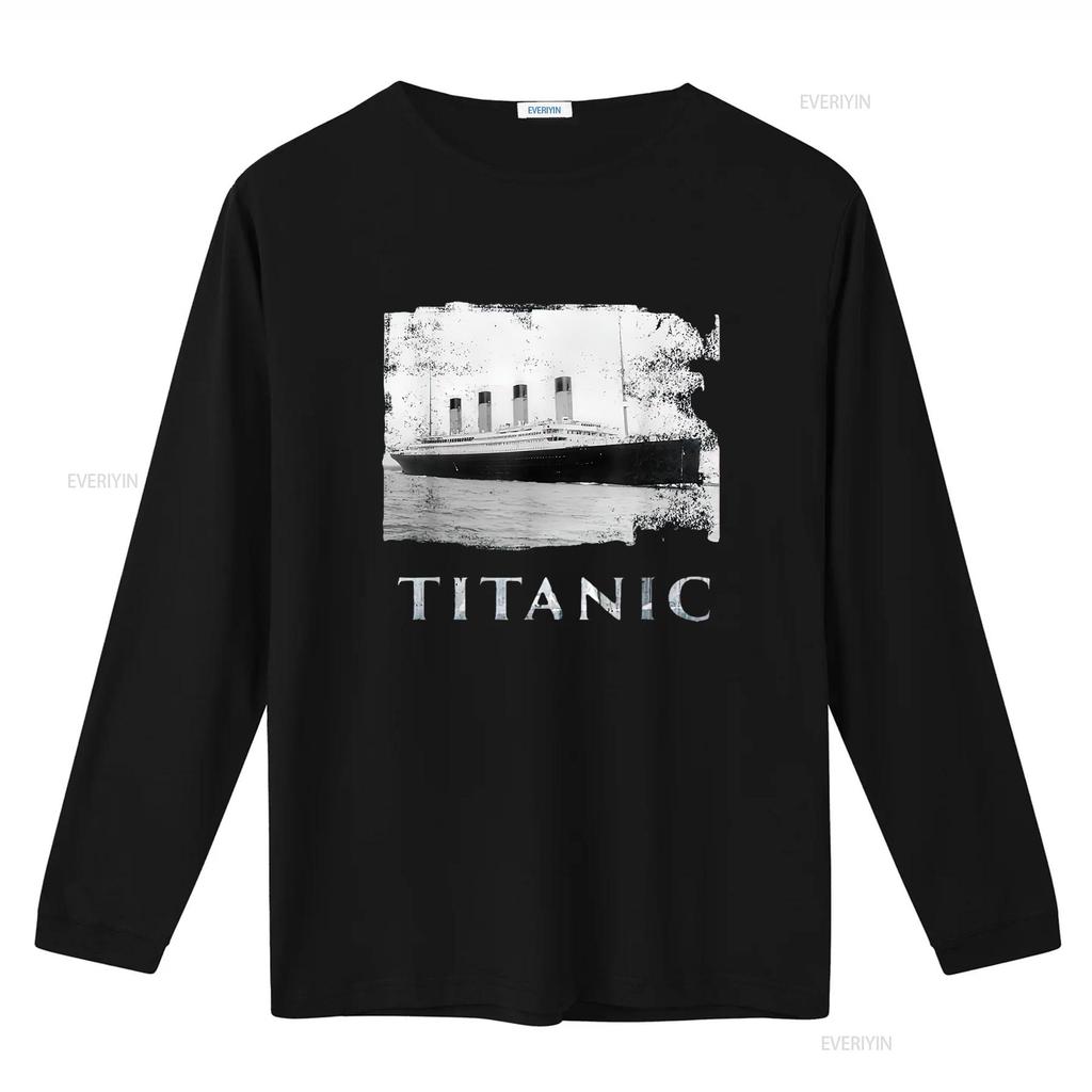 Titanic Hundimiento Historia Camiseta Mujer Negra vintage Lavada Transpirable moda Elástica Cómoda gráfica Casual Elegante