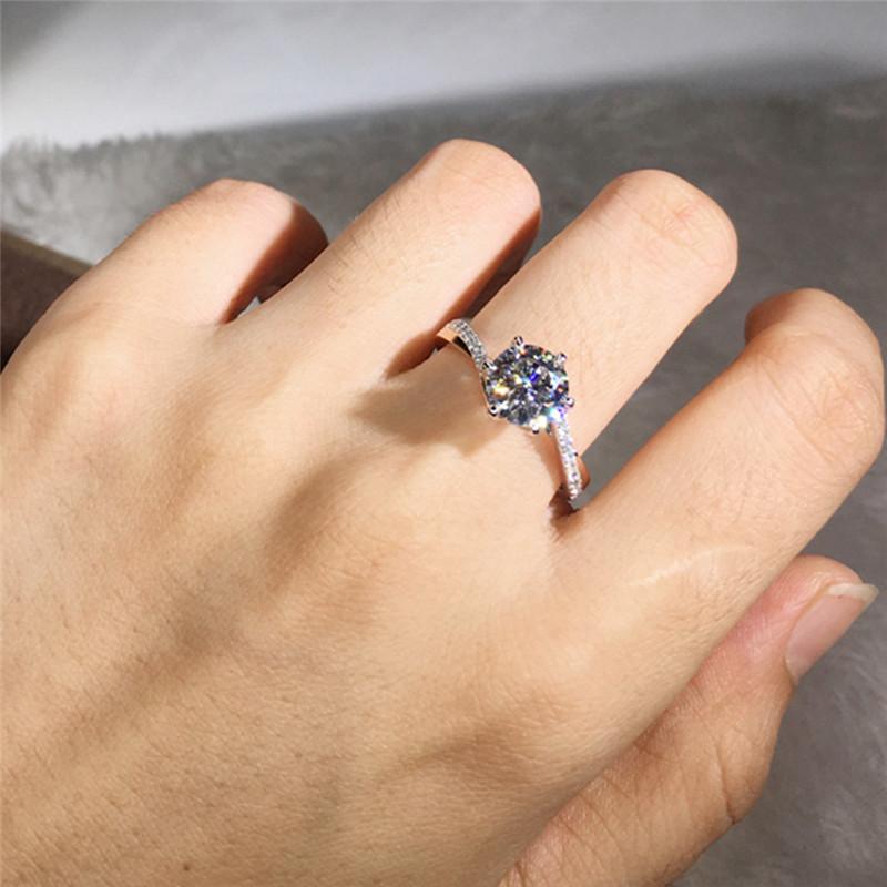 CopperLuxury Cubic Zirconia Wedding Rings for Women Twist Band Eternity Proposal Engagement Ring Classic Jewelry