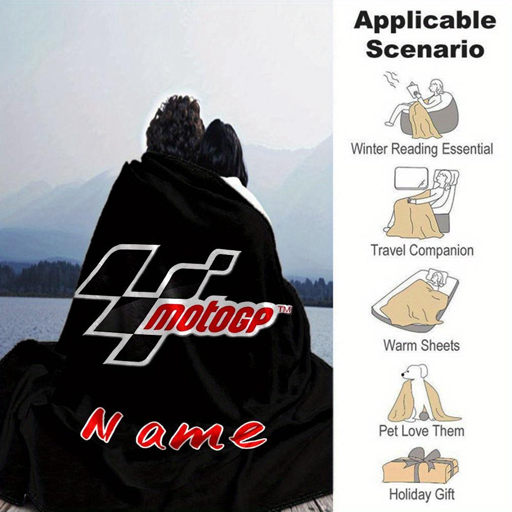 Motogp Name Blanket Lightweight Blanket For Sofa Bed Travel Camping Living Room Office Sofa Chair And Bed Digital Printed Fleece Blanket With Soft And