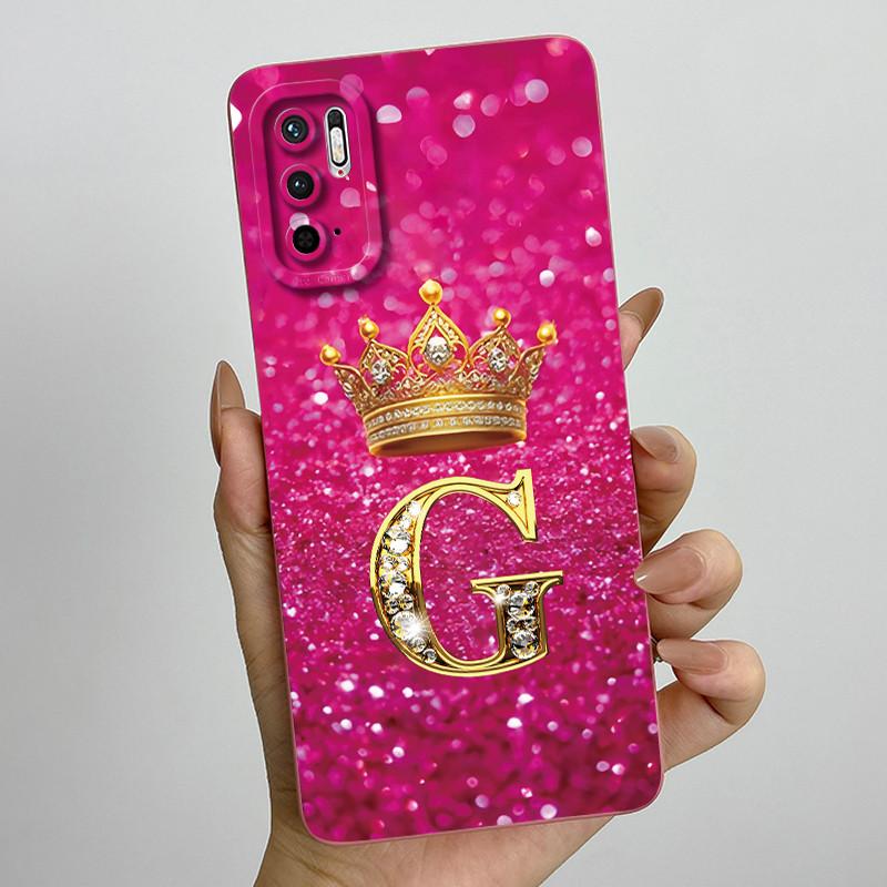 For Redmi Note 10 5G Note 10T 5G Fashion Initial Letter Couple Phone Case Redmi Note10 5G 10T Soft Silicone TPU Protective Case