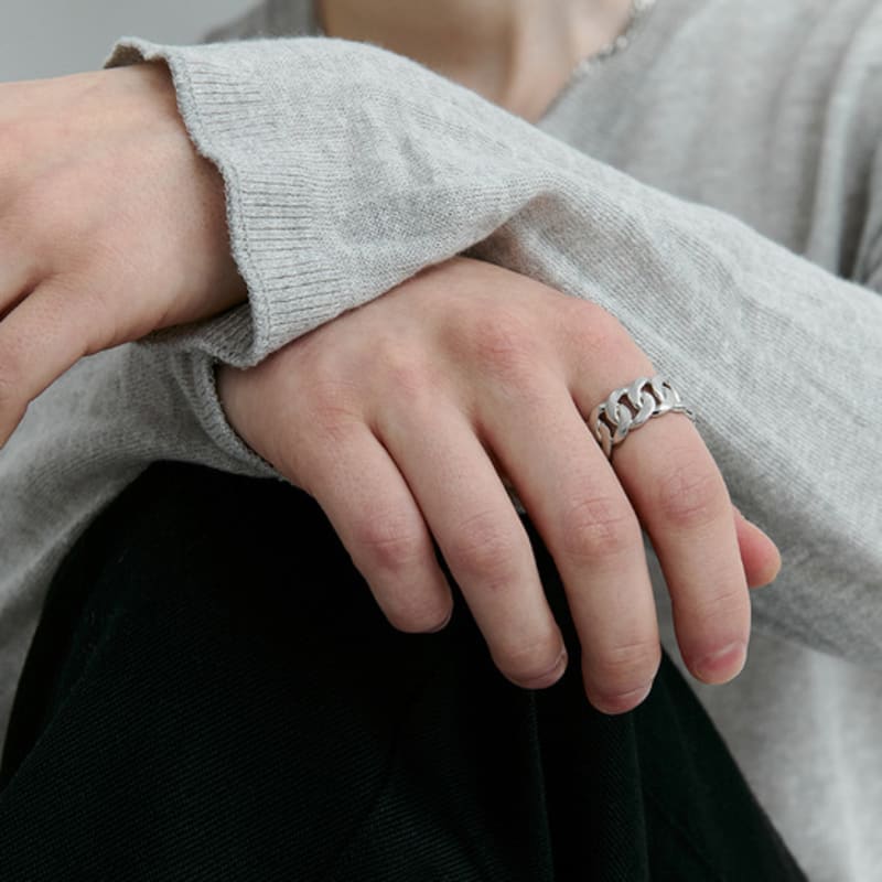 VINTAGE HOLLYWOOD Matte Classic Bold Chain Ring_VH2533RI071M