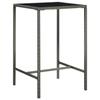 Exclusive House - Grey Garden Bar Table 70x70x110cm Wicker Resin and Glass