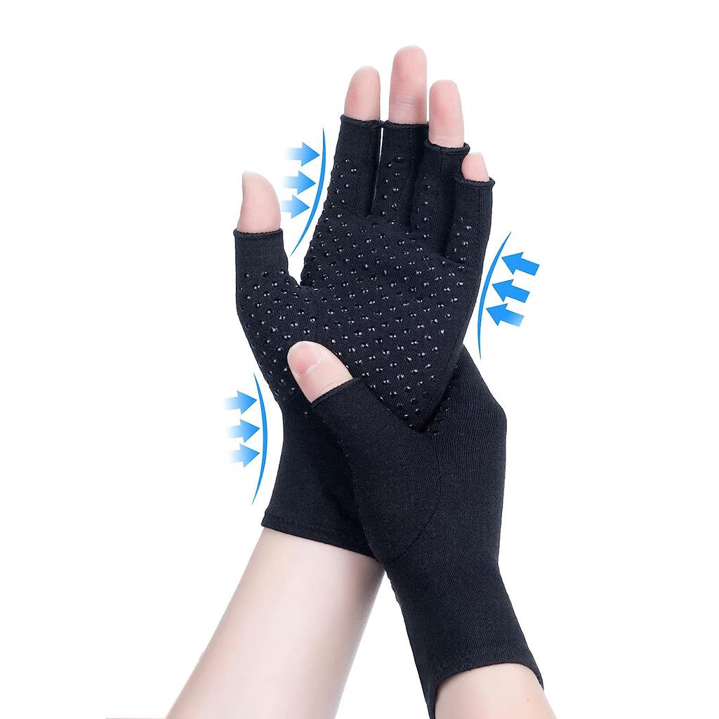 1Pair Fingerless Compression Arthritis Gloves for Women Men Relief Carpal Tunnel Rheumatiod Tendonitis Hand Support