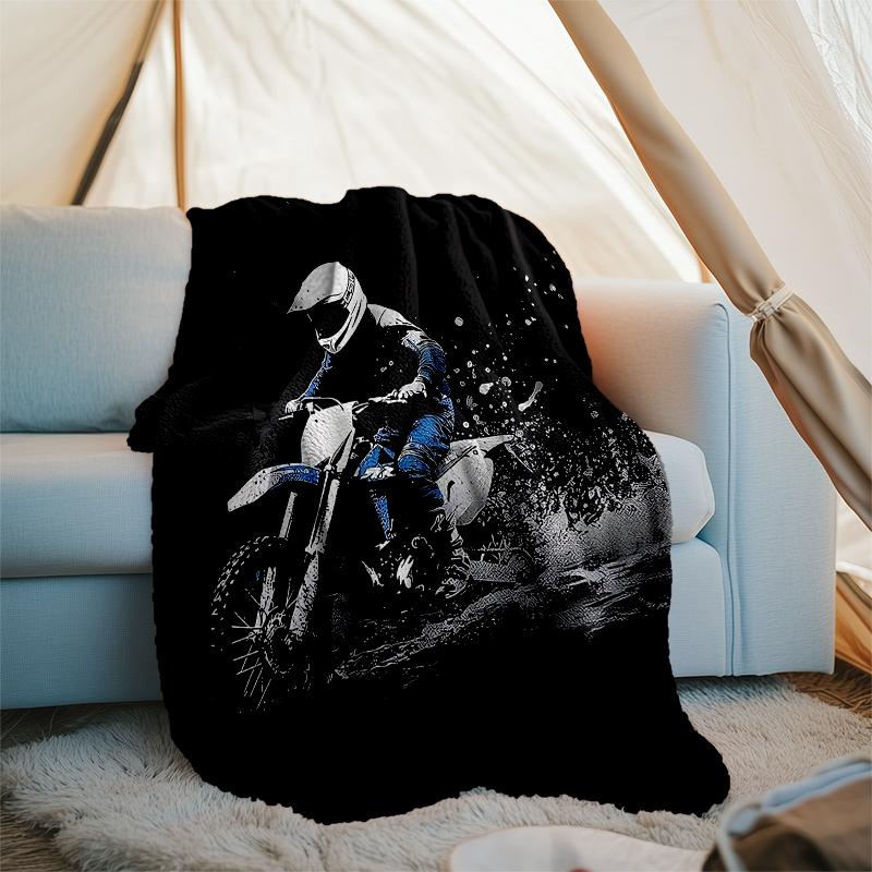 Off-road Motoren Thema Bedrukt Deken - Perfect voor Bank, Bed, Reizen & Buitengebruik | Machine Wasbaar, Gezellig & Duurzaam.