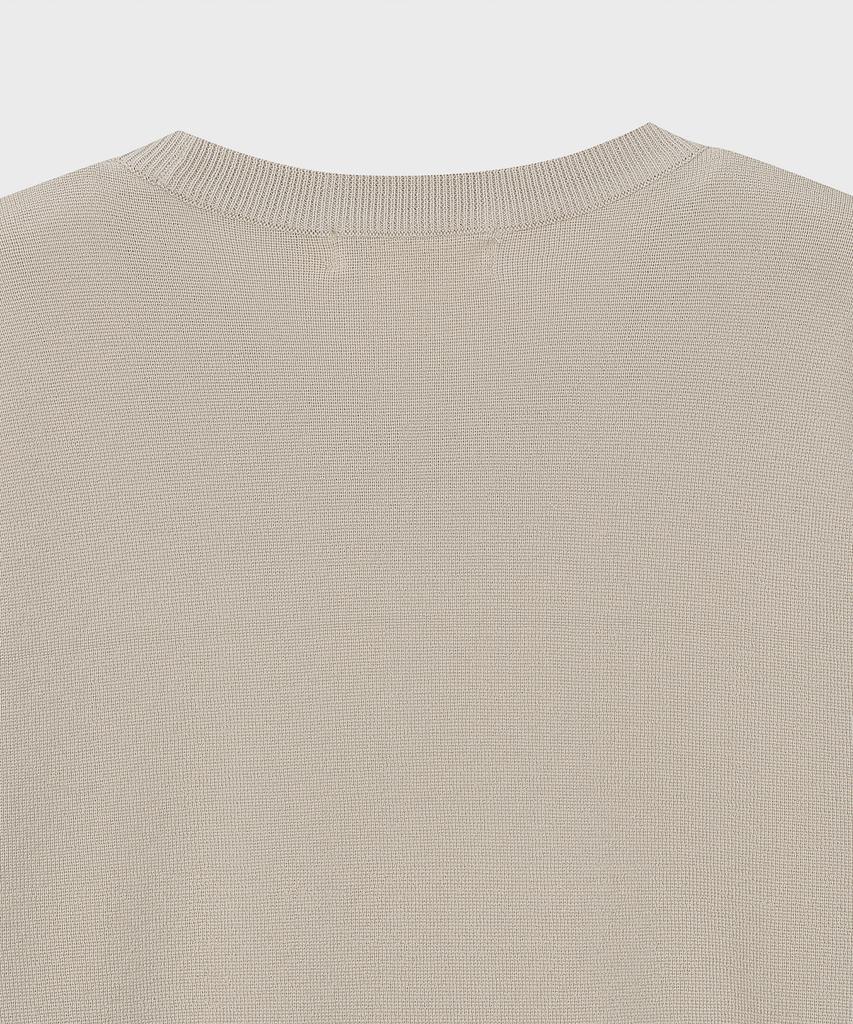 BASIC HOUSE Uni Supima Semi-Overfit Round Neck Knit Cream Lwkt2101