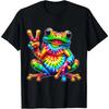 100% Cotton Tie-Dye Frog Peace Sign Hippie T-Shirt Funny T Shirt Graphic Tee