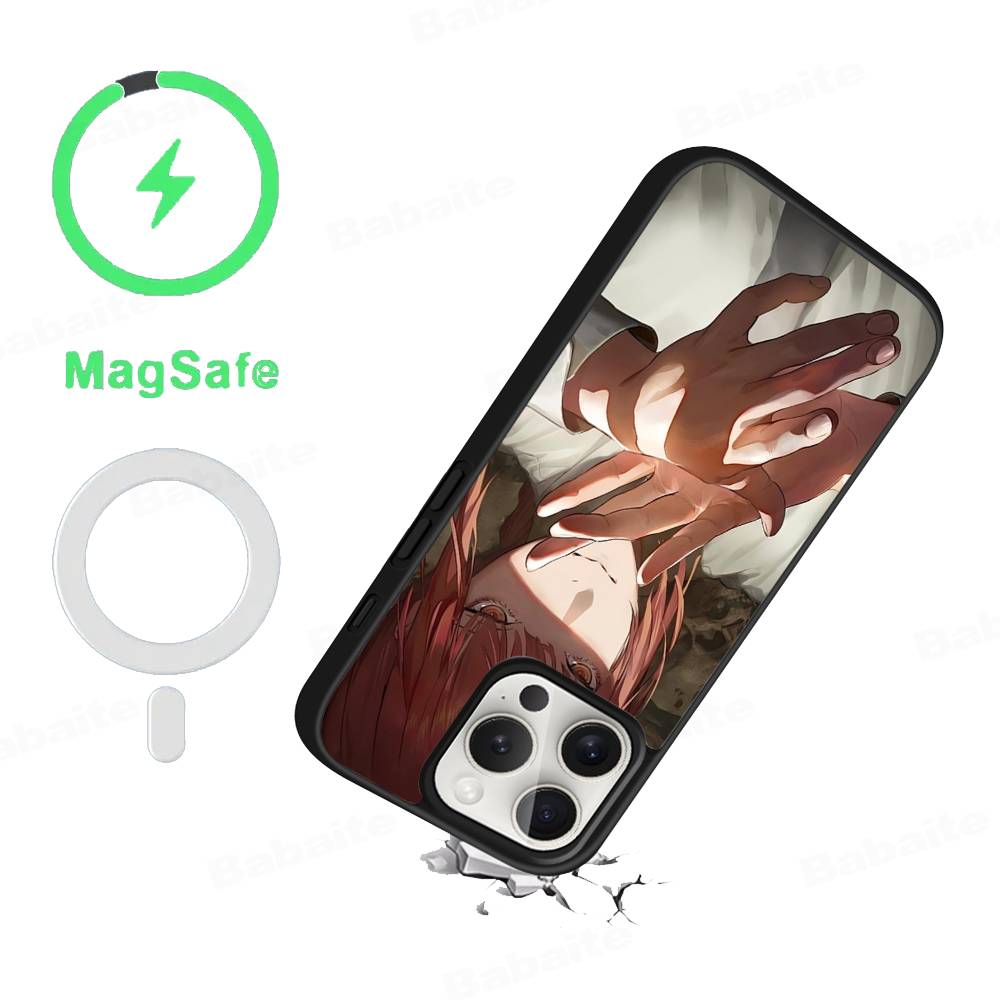M-makima Anime Phone Case Magnetic Case For IPhone 16 14 13 12 11 15 Pro Max Plus For Magsafe Wireless Charge Cover