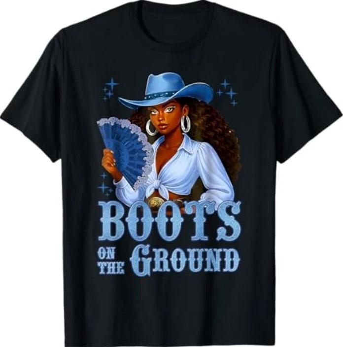 Boots On The Ground Western Cowgirl Rodeo Country Outfits T-Shirt