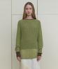 MA JOURNEE Netting Over Knit_Olive