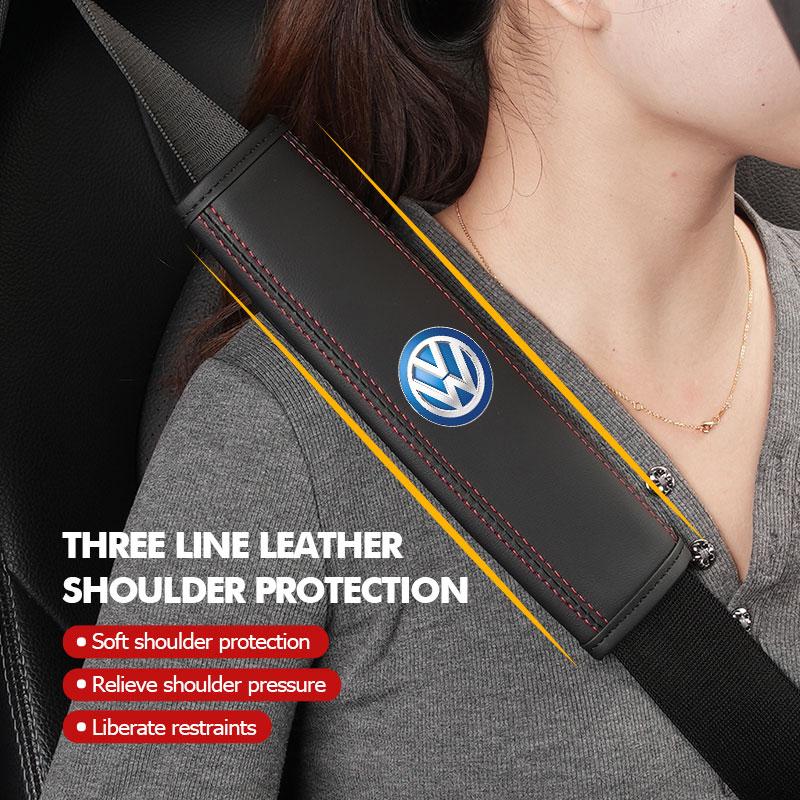 For Volkswagen VW Car Safety Belt Cover Adjustable Shoulder Strap Protector Pad Scirocco Jetta Beetle Golf 4 5 6 Passat Polo B5 Zg7