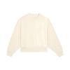 Li Ning Sports Trend Series Monochrome Letter Print Round Neck Long Sleeve Sweatshirt Women Sweatshirt Off-White AWDS632-1