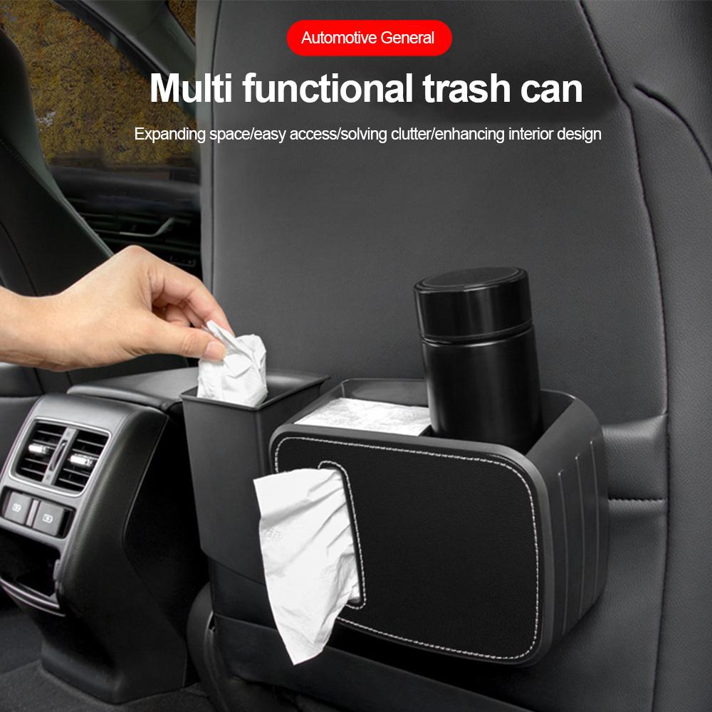 Car Seat Back Organizer Rear Row Storage Box With Hook Cup Holder Stuff Holder Stuff Trash Cans Interior Accessories Universal