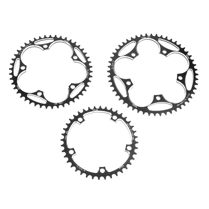 130 BCD Dviračio priekinė žvaigždė Siaura plati Žvaigždės 38-60T Al7075 Dantratis Road Bike Dėtuvė teigiama ir neigiama plokštė