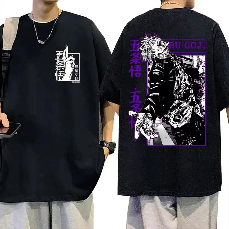 2026 Jaapani Anime Jujutsu Kaisen T-särk Meestele Naistele Gojo Satoru Uus Harajuku Mood Vabaaja Lühikeste Varrukatega T-särgid Puuvillased Topid Lõdvad