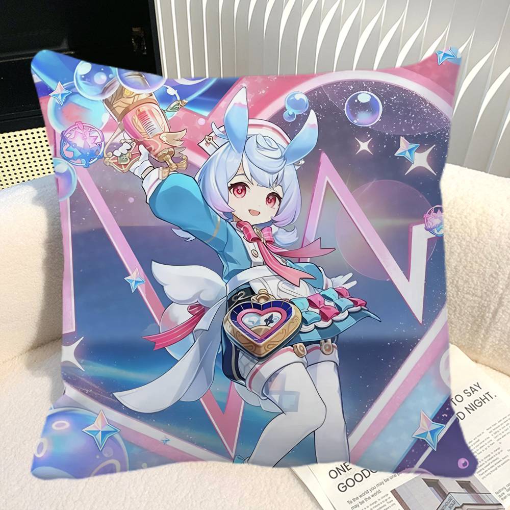 Game Genshin Impact Sigewinne Pillow Case Square Pillow Bedroom Sofa Leisure Comfort Cushion Car Home Decoration