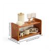Hardwood Mug Organizer, Multitier Storage Rack, Desktop Coffee Bar Cherry Wood 43cm Two Layer
