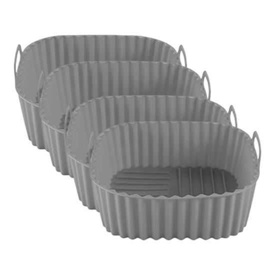 Silicone Air Fryer Basket Non-Stick BPA-Free Baking Pan with Handles Dishwasher Oven Safe Even Heat Distribution Air Fryer Accessory