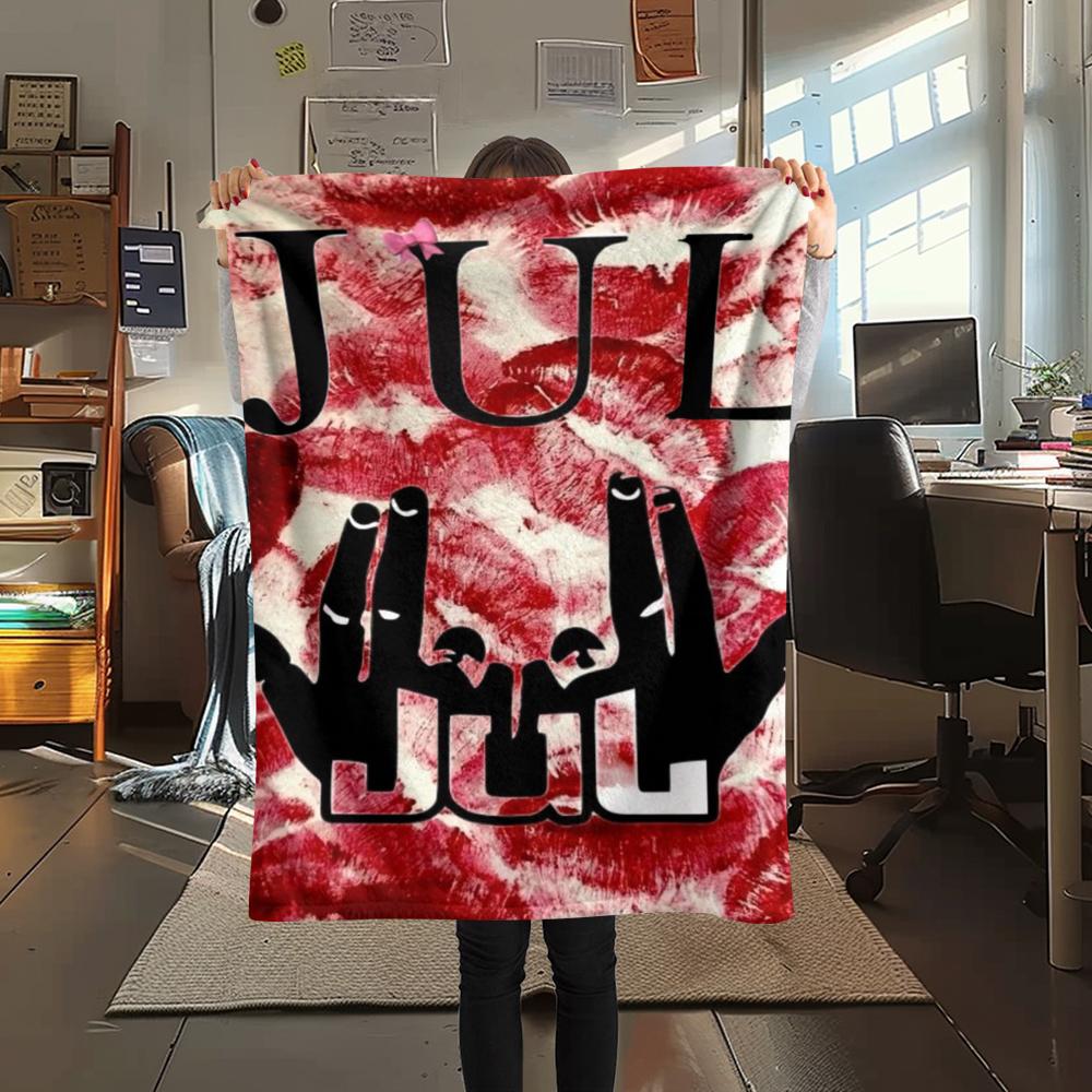 Jul C'Est Pas Des Lol Print Flannel Blanket, High quality Comfortable for All Seasons, Home Decor, Warmth and Comfort, Perfect for Christmas Gifts56