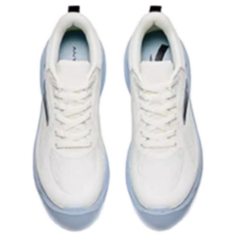 Anta Bequeme Modische Vielseitige Stoßdämpfende Rutschfeste Niedrige Lässige Laufschuhe Herren Sneaker Weiß Blau 912545531-2