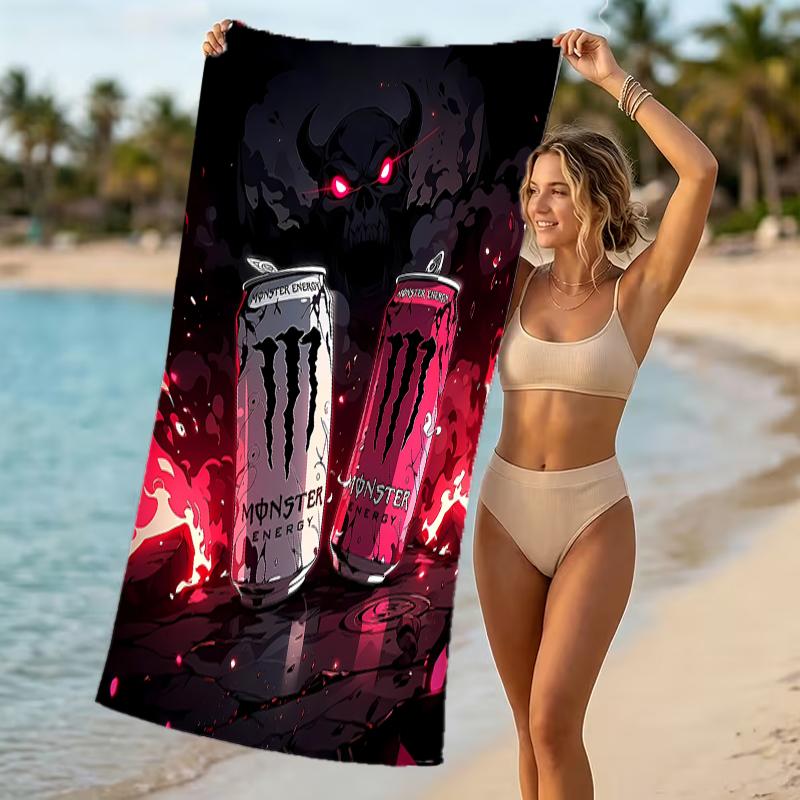 Beach Towel with Monster Energy LOGO Pattern - soft,absorbent,machine washable Lightweight&Modern,swimming,Travel Essentials
